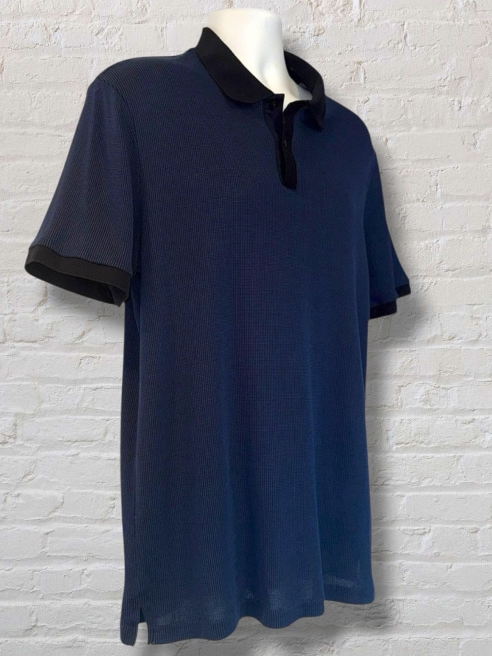 Hugo Boss Parlay 425 Polo Shirt Men’s XL Navy w/ Contrast Collar
